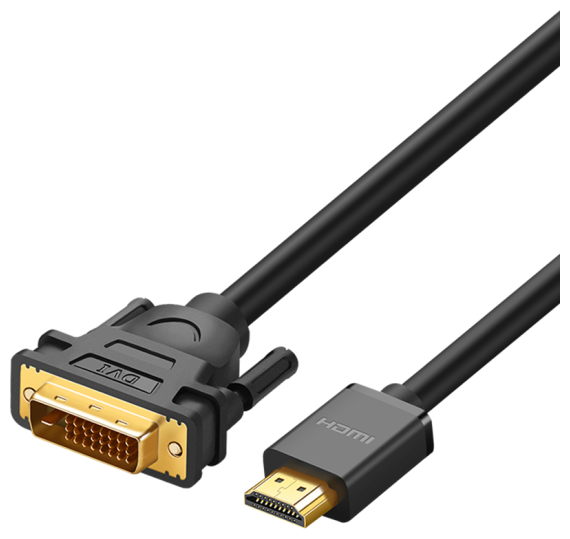 Кабель Ugreen HDMI - DVI-D (24+1), 30 AWG, OD 7,3 мм, 1080 60ц, 5 м (10137)