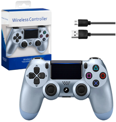 Геймпад-Джойстик для Playstation 4 беспроводной Wireless Controller / Блютуз контроллер PS4 (стальной синий)