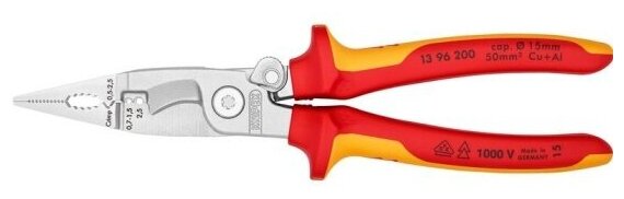 Клещи электромонтажные Knipex 1396200 с двухкомпонентными диэлектрическими рукоятками