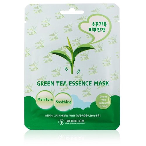 Skindigm тканевая маска Green tea essence, 25 г, 25 мл