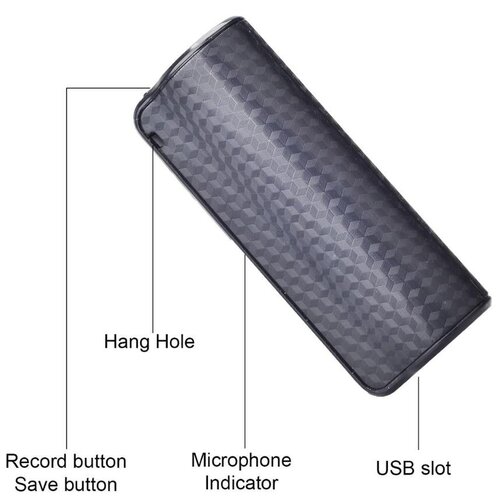 Диктофон с магнитом 8 ГБ HD с голосовой активацией, миниатюрный цифровой аудио-диктофон, MP3-плеер