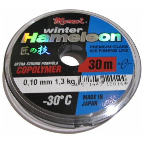 Леска Momoi Hameleon Winter 0,10мм 30м прозрачная леска momoi hameleon ice fishing 0 22мм 50м серебристая