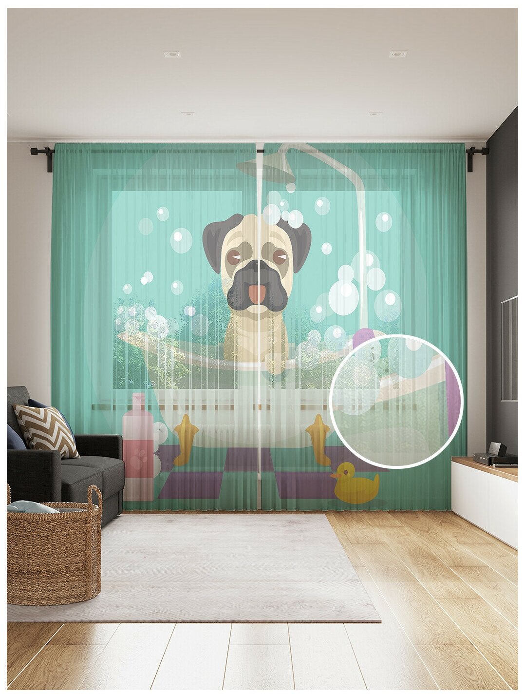 Тюль для кухни и спальни JoyArty 