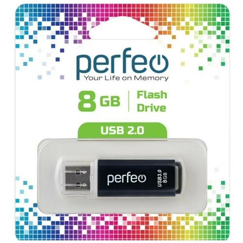 USB Флеш-накопитель USB накопитель Perfeo 8GB C13 Black накопитель perfeo usb 2 0 64gb c13 black