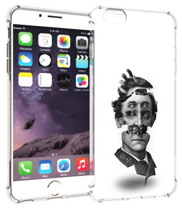 Чехол задняя-панель-накладка-бампер MyPads страшное лицо абстракция для iPhone 6 plus/ 6S plus 5.5 (Айфон 6/6С+ плюс) противоударный