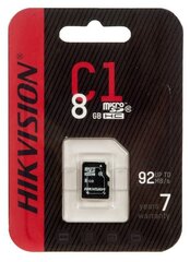 Флеш карта microSDHC 8GB Hikvision HS-TF-C1(STD)/8G/ZAZ01X00/OD (без SD адаптера)