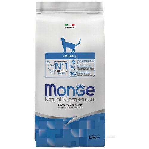 Сухой корм для кошек Monge Superpremium Cat Urinary, с курицей 6 шт. х 1.5 кг