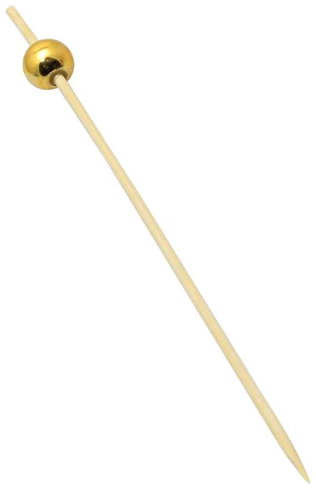 Пики для канапе деревянные "Золотой шар" 12 см (100 шт), шпажки для канапе деревянные, палочки для канапе, шпажки деревянные, одноразовые шпажки CGPro - фотография № 2