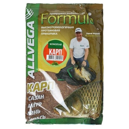 фото Прикормка "allvega" formula carp hemp, карп конопля, 900г