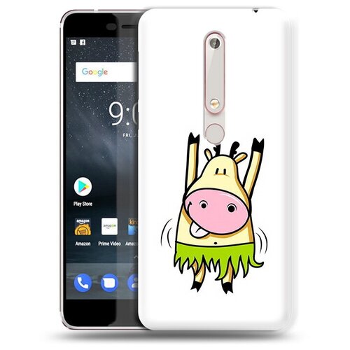 Чехол задняя-панель-накладка-бампер MyPads Веселая корова для Nokia 6 (2018)/Nokia 6.1 противоударный