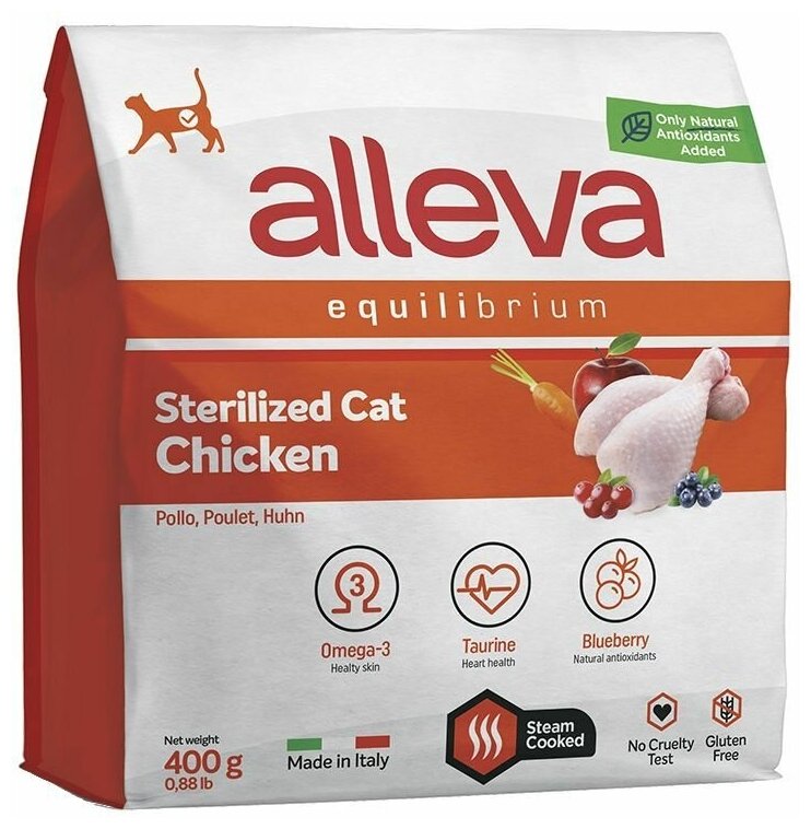 Alleva Equilibrium Chicken Sterilized Cat Kg 0.400 - фотография № 3