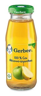 Сок GERBER (Гербер) Яблоко с грушей осветленный с 4 мес 0,175 л - фотография № 3