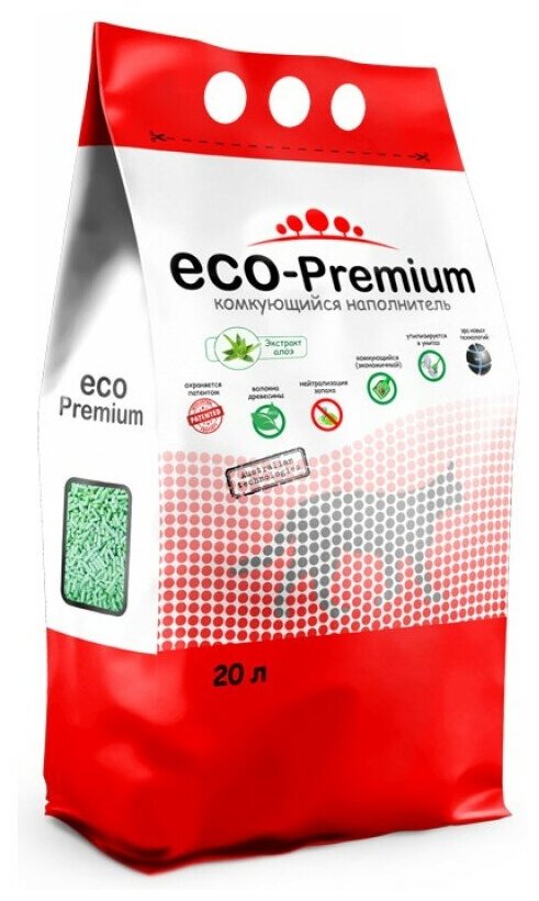 Комкующийся наполнитель ECO-Premium Алоэ 20 л - фотография № 2