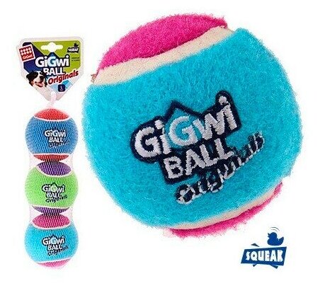 Игрушка для собак GIGWI G-Ball Три мяча с пищалкой (8 см)