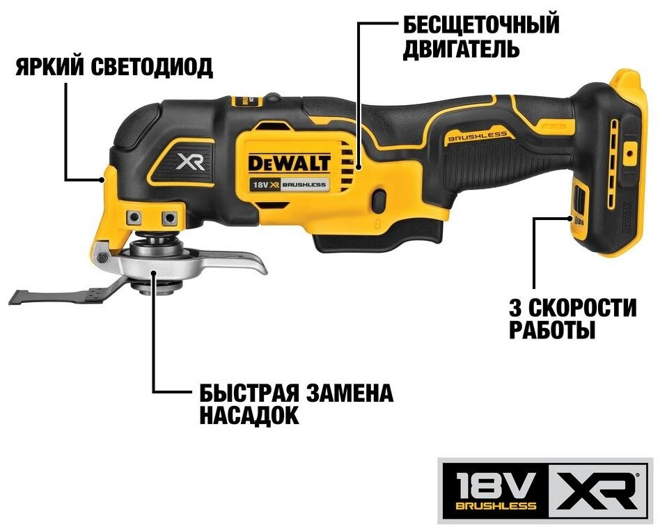 DeWALT DCS355N Бесщеточный многофункциональный инструмент - фотография № 3