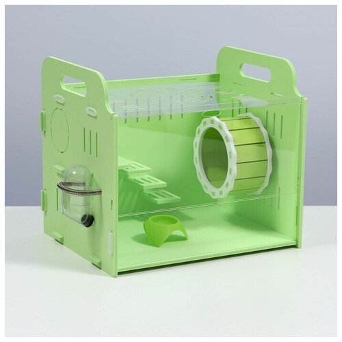 Клетка-переноска для грызунов акриловая зелёная 29 х 235 х 26 см 4150₽