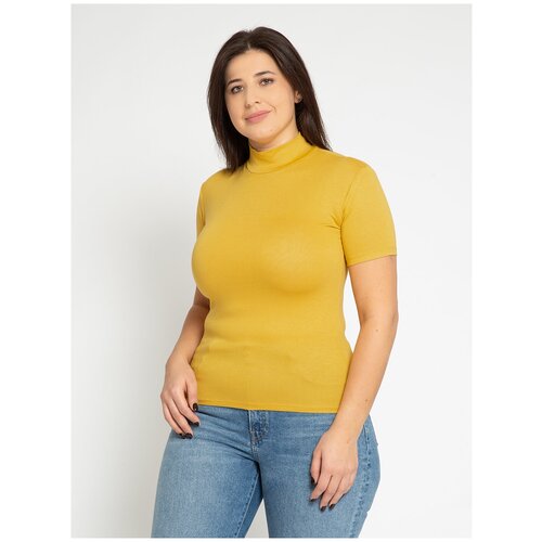 фото Водолазка женская с коротким рукавом magic lady желтый, размер 56-58