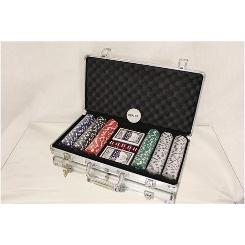 Набор для покера в кейсе / Подарочный набор для покера 300 фишек