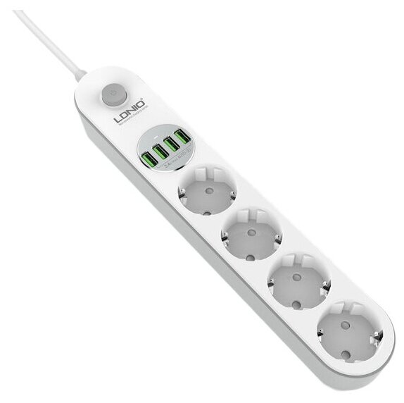 Удлинитель Ldnio SE4432 4xUSB 4 Sockets 2m White-Gray LD_B4438