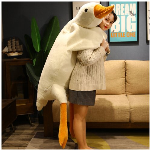 Мягкая игрушка Гигантский гусь Толстяк 160 см подушка-обнимашка утка белый 2100₽