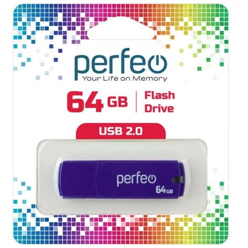 USB Флеш-накопитель USB накопитель Perfeo 64GB C05 Purple