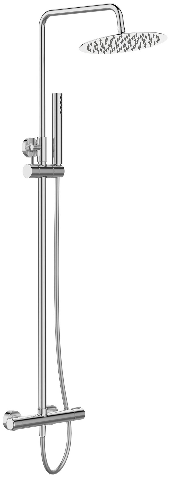 Душевая система BelBagno UNO-DOCM-CRM Душевая стойка со смесителем для верхнего и ручного душа, хром
