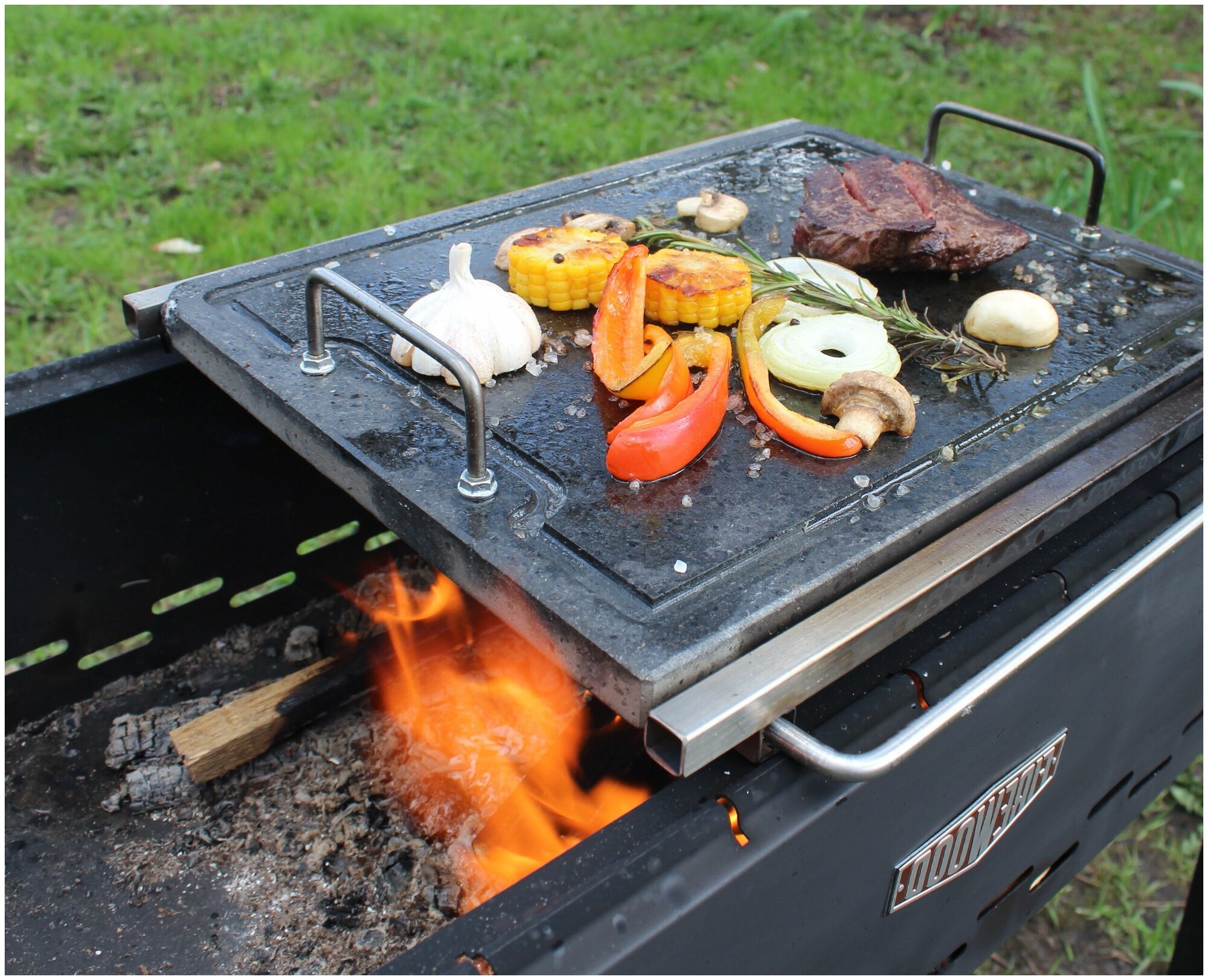 Каменный гриль "этна" BBQ 400х300мм. Комплект для жарки на открытом огне. - фотография № 1