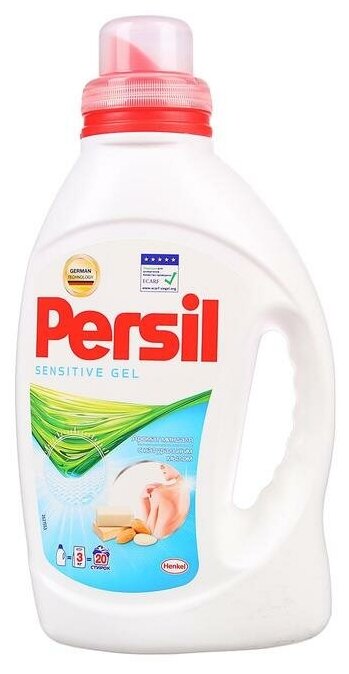 Жидкое средство для стирки Persil Sensitive, гель, универсальное, 1.3 л