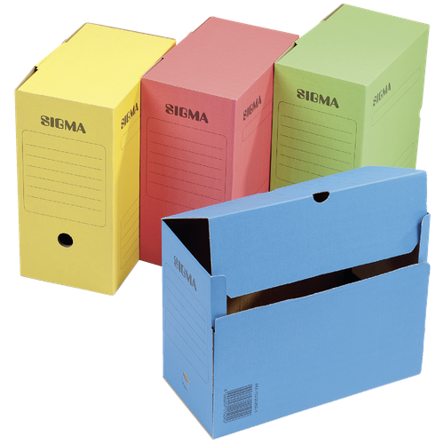 SIGMA Короб архивный картонный цветной 26 х 32 х 15см, 4шт