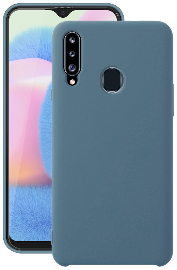 Чехол Liquid Silicone Case для Samsung Galaxy A20S (2019), синий, Deppa 87404