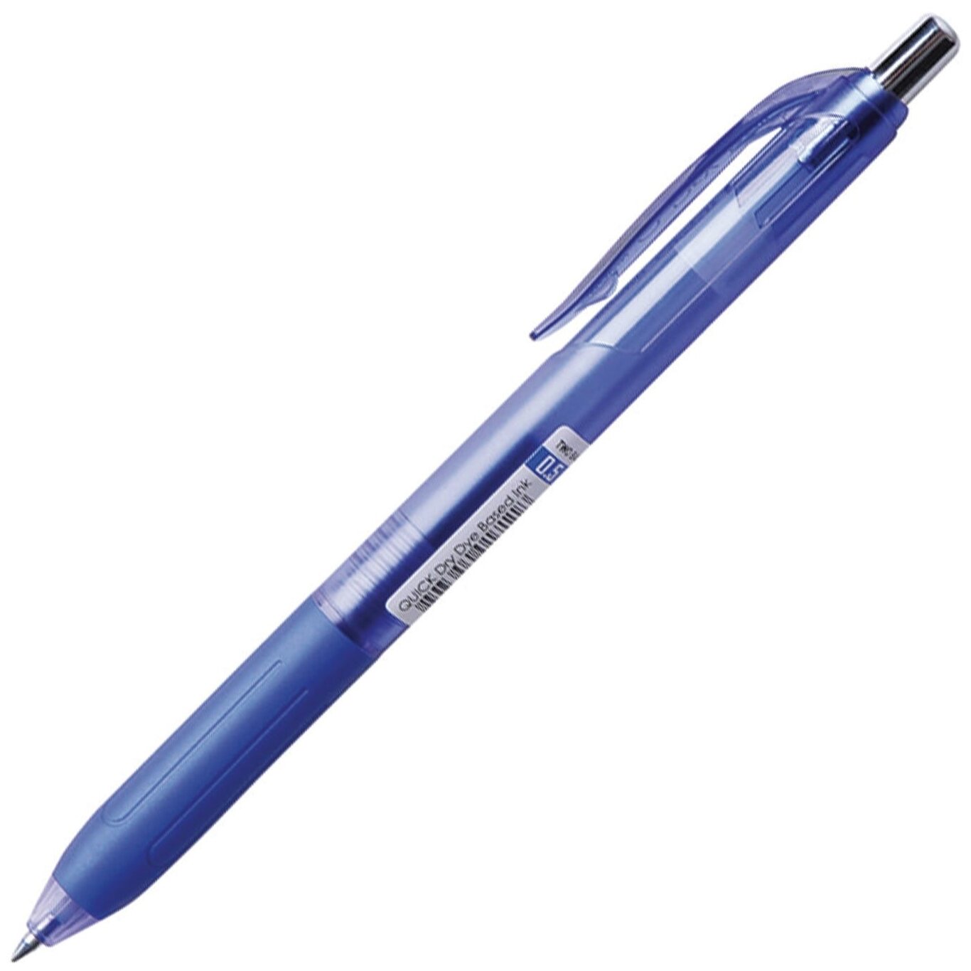 Ручка шариковая Crown масляная автоматическая с грипом "Quick Dry", синяя, узел 0,5 мм, линия письма 0,3 мм (QD-018)