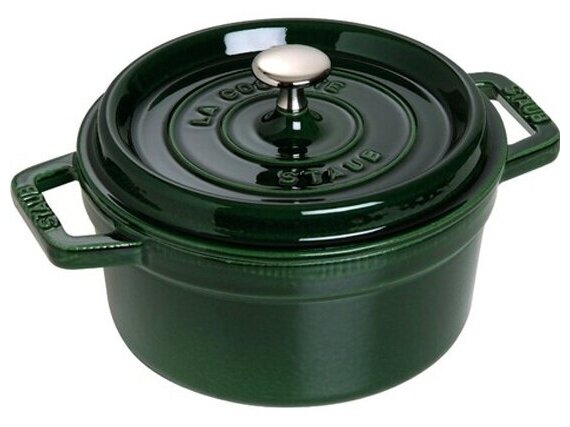 Кокот Staub круглый, 20 см, 2,2 л, зеленый базилик