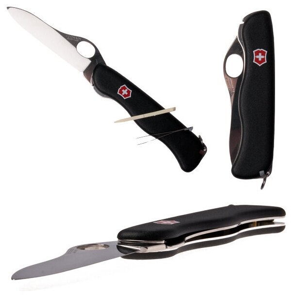 Нож перочинный Victorinox Sentinel One Hand (0.8413.M3) 111мм 4функций черный карт.коробка - фото №11