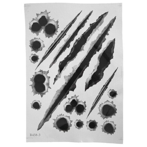 Наклейка на авто следы от пуль набор 18 шт 476₽