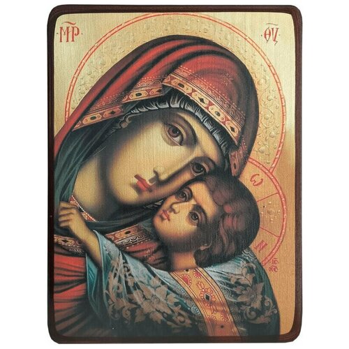 Икона Кардиотисса Божией Матери, яркая, размер 14 х 19 см икона кардиотисса божией матери копия xviii века размер 19 х 27 см