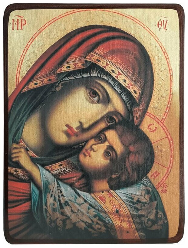 Икона Кардиотисса Божией Матери, яркая, размер 6 х 9 см