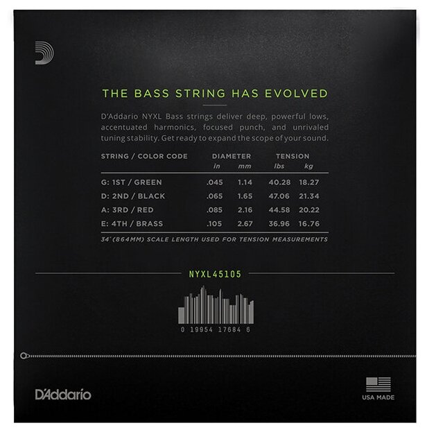 Струны для бас-гитары D'ADDARIO NYXL45105 — фото 1