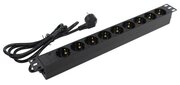 Exegate EX280848RUS Блок розеток ExeGate ServerPro PDU-19H902 Al-9S-EU1.8, 19,1U, алюм, 9Schuko, евровилка, 1.8м