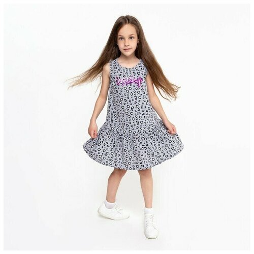 Платье, размер 110, серый платье для девочки цвет персиковый коралловый рост 110 см