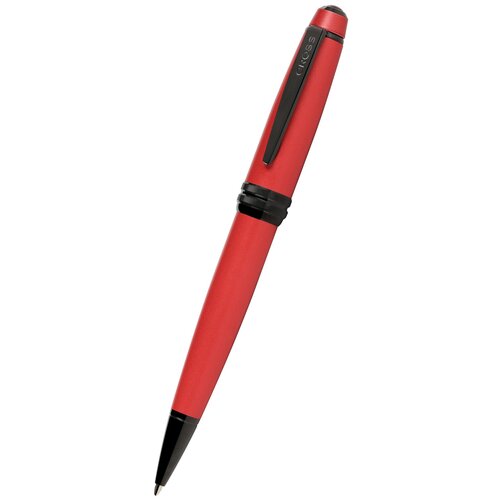 Ручка шариковая CROSS Bailey Matte Red Lacquer. Корпус - латунь с красным матовым лаком. Отделка - черное PVD напыление AT0452-21 шариковая ручка cross coventry black lacquer