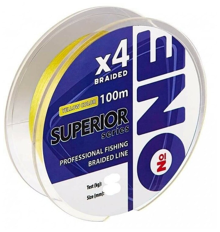 Плетеный шнур Number ONE Superior 4X-100 Yellow 0.14mm