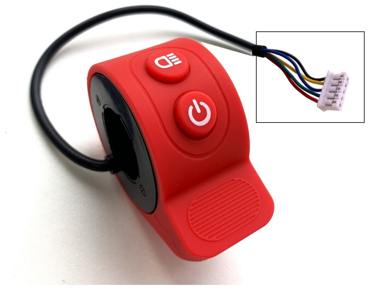 Курок газа с кнопками (красный) для элекросамоката Kugoo HX/HX PRO , Minipro Mi626