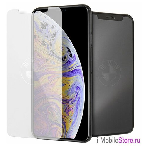 Защитное стекло BMW для iPhone XS Max, Silver logo