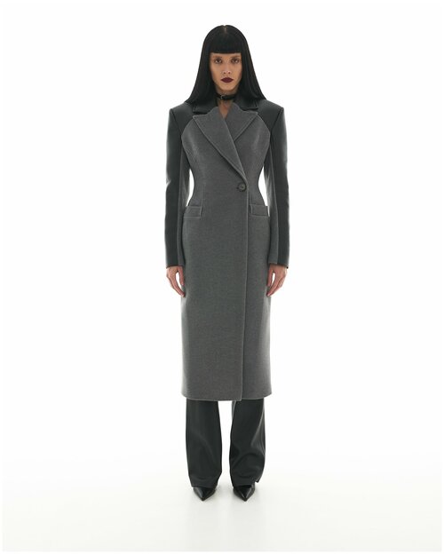 Пальто  Sorelle демисезонное, шерсть, силуэт полуприлегающий, средней длины, размер S, мультиколор