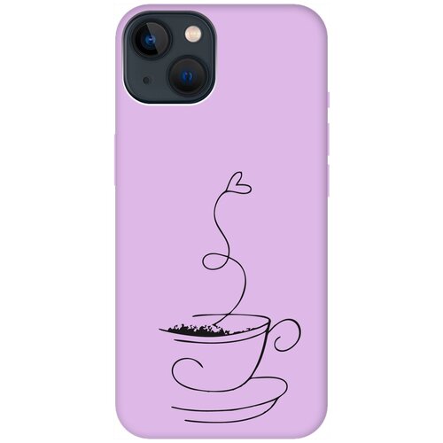 Силиконовый чехол на Apple iPhone 14 Plus / Эпл Айфон 14 Плюс с рисунком Coffee Love Soft Touch сиреневый силиконовый чехол на apple iphone 14 plus эпл айфон 14 плюс с рисунком rose soft touch сиреневый