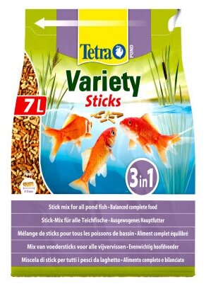 Корм для прудовых рыб Tetra Pond Variety Sticks 7л/1020гр смесь палочки - фотография № 4