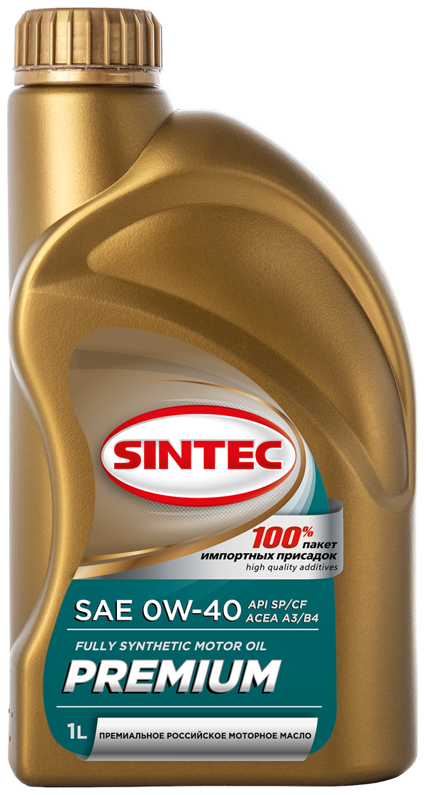 Моторное масло SINTEC Premium SAE 0W-40 SP/CF ACEA A3/B4, 1л