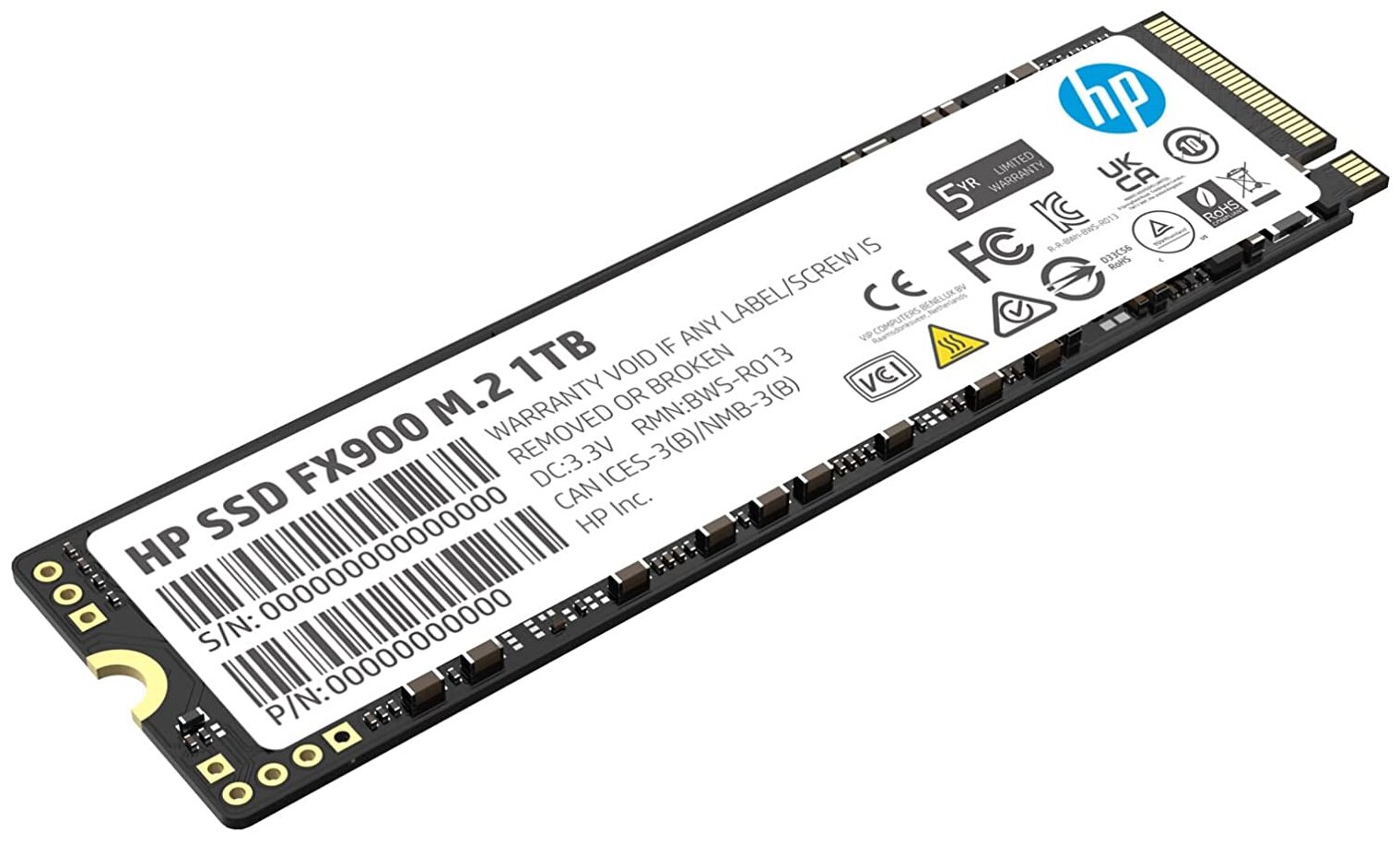 Накопитель HP FX900 Series 57S53AA#UUF SSD, M.2, 1.0Tb, PCI-E x4, чтение: 5000 Мб/сек, запись: 4800 Мб/сек, 3D NAND, 400 TBW