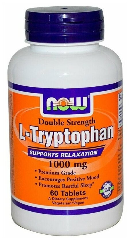 NOW L-Tryptophan 1000 mg (60 таблеток)