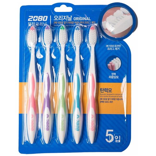Набор зубных щёток 2080 Median Dental IQ original toothpaste springy brush 5 шт., Зубные щетки  - купить со скидкой